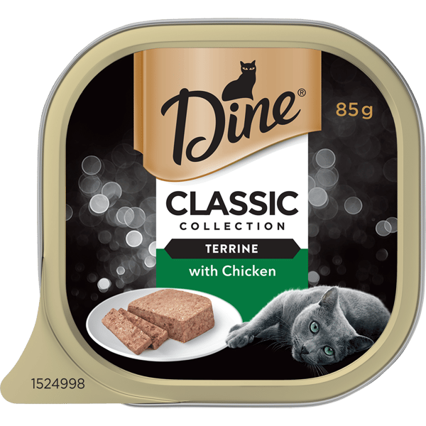 image DINE%20Adult%20Wet%20Cat%20Food%20Chicken%20Terrine%2085g%20Tray-0