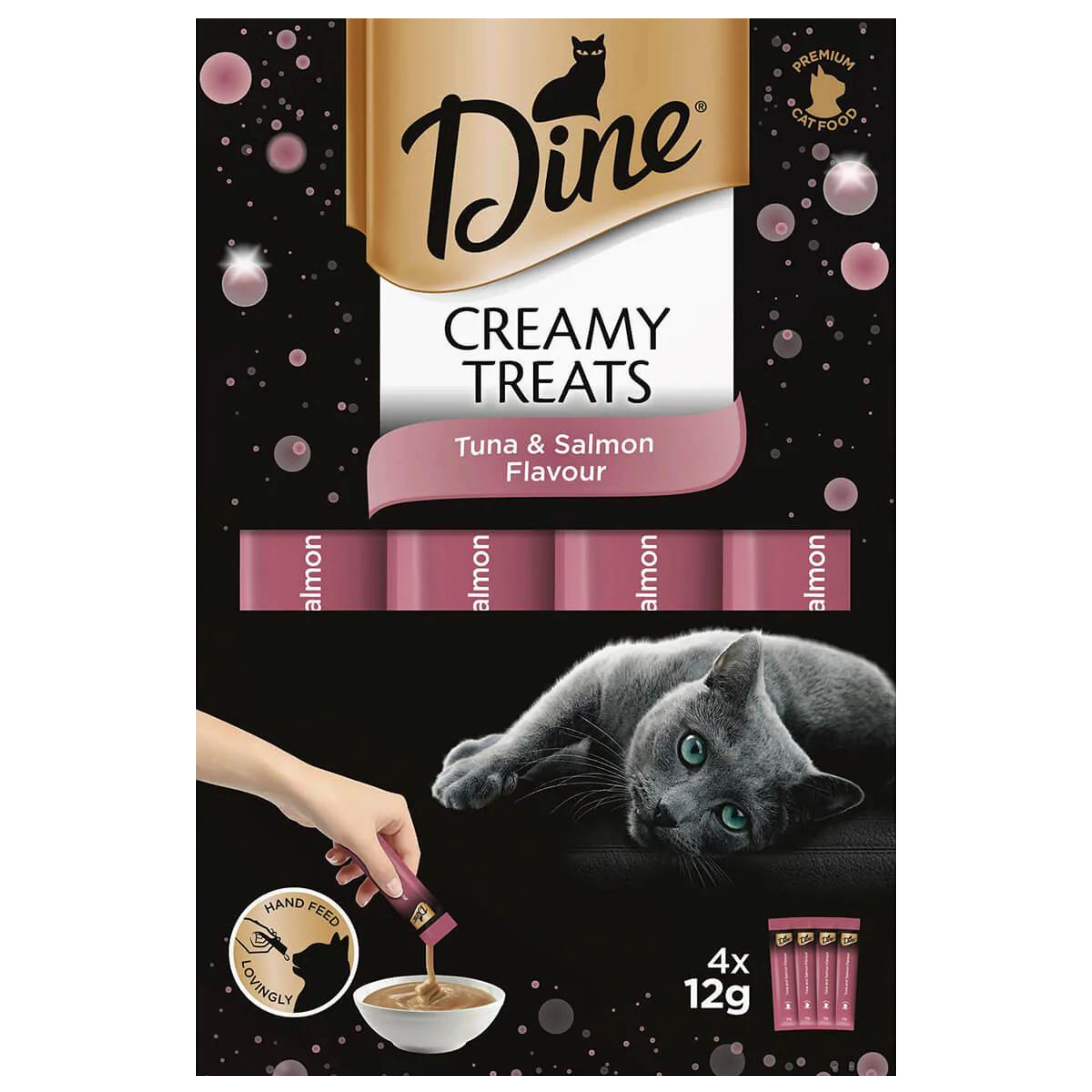 DINE® Creamy Treats Tuna and Salmon Flavour 4x12g image