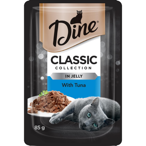 image DINE_Wet_Cat_Food_Classic_Collection_Tuna_In_Jelly_85g_Pouch-0