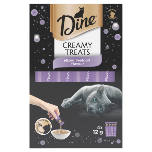 DINE® Creamy Treats Mixed Seafood Flavour 4x12g image 1