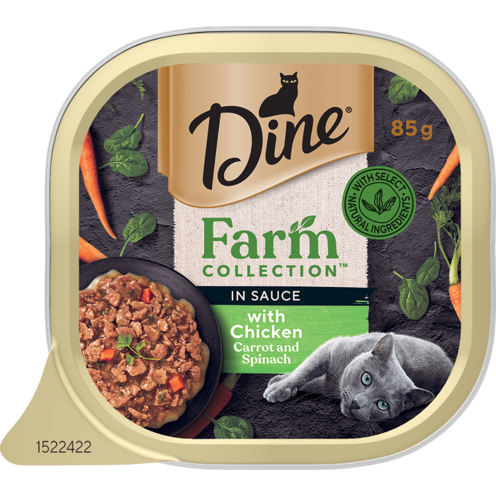 Farm Collection chicken and spinach tray wet cat food